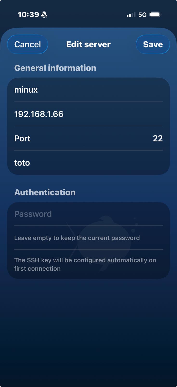 Add server form